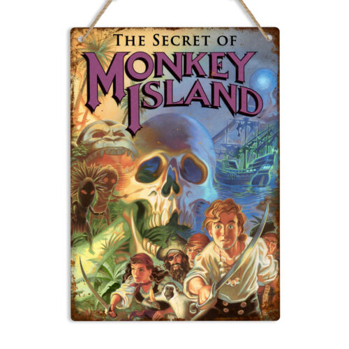 Retro Gaming Island - MONKEY ISLAND Amiga Targa da parete