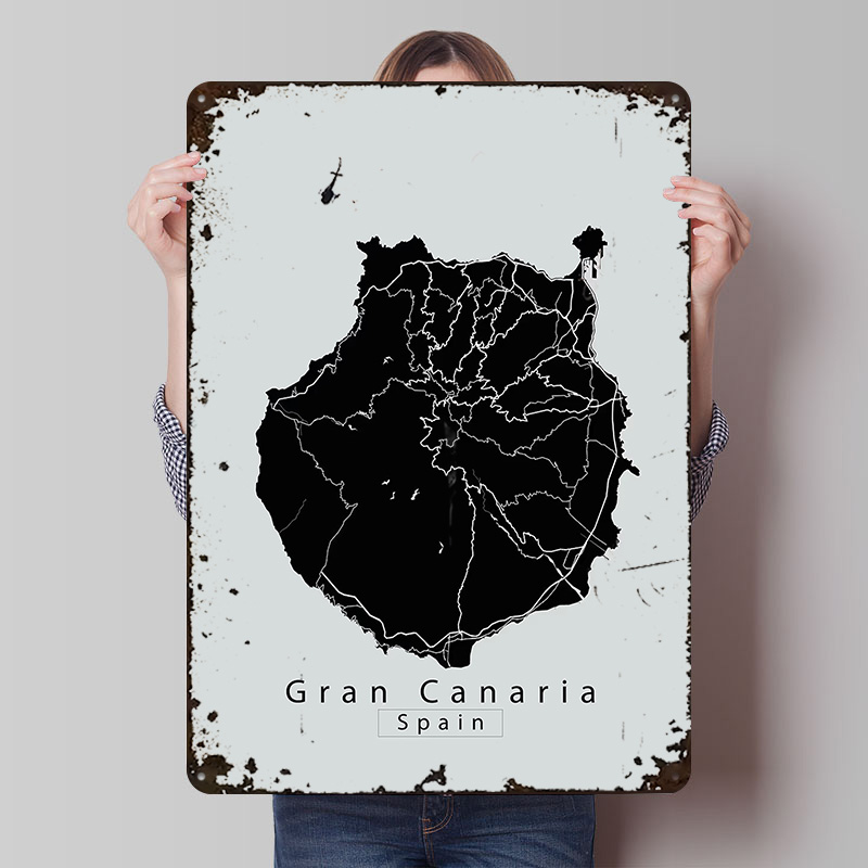 Retro Gaming Island - Mappa dell'isola di Gran Canaria Poster