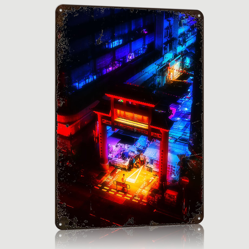 Retro Gaming Market - Poster del Mercato Blu di Hong