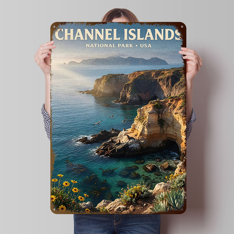 Retro Gaming Island - Poster in Metallo del Parco Nazionale