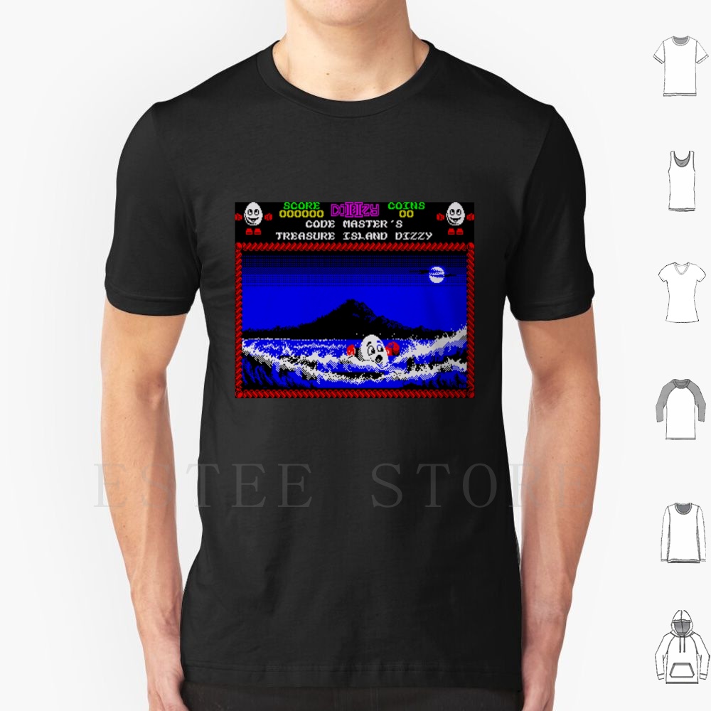Retro Gaming Island - T-shirt Treasure Island Dizzy Motif da