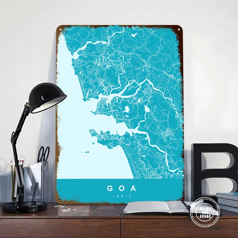 Poster con Mappa di Goa India, - Retro Gaming India recensione e prezzo